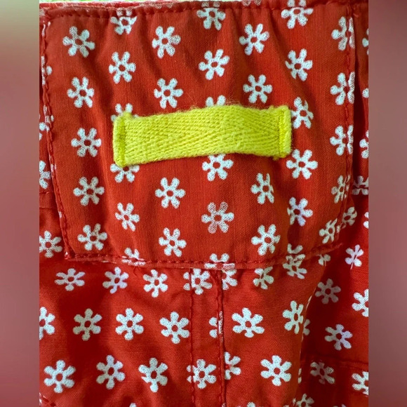 Lands End 12 Dark Orange & White floral Skorts. Front slant pockets, hip pocket - Picture 6 of 13